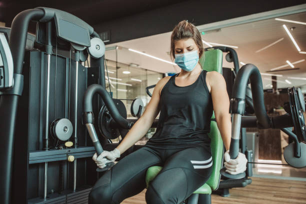 istock Workout in gym after pandemic 1227598120