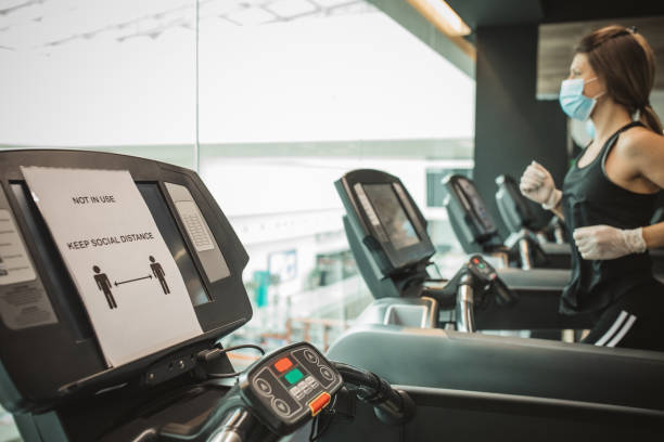 istock Workout in gym after pandemic 1227598121
