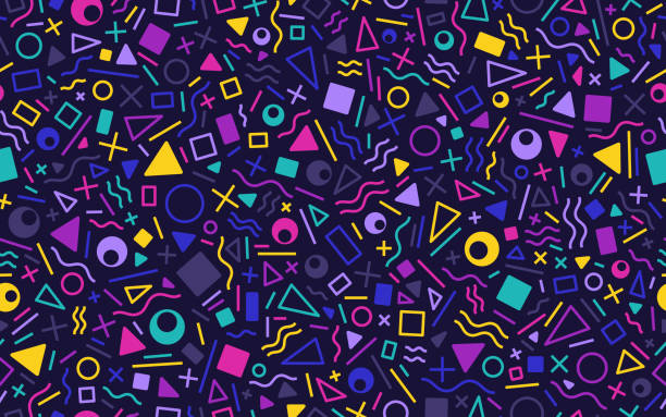Seamless Retro Abstract Shapes Background Stock Illustration - Download  Image Now - Pattern, 1990-1999, 1980-1989 - iStock