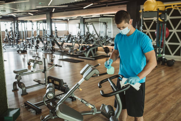 istock Workout in gym after pandemic 1227598180
