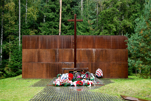 Smolensk Region, Katyn, Russia September 18, 2009: Katyn Memorial Complex. International Memorial to the victims of political repression. Located in the Katyn forest.