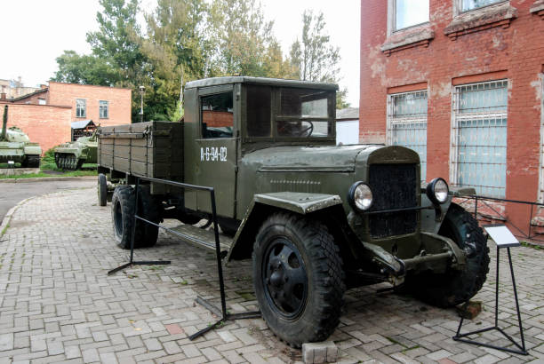 Smolensk, Russia September 18, 2009: Truck ZiS - 5, during WWII. ZIS-5 - one of the main vehicles of the Red Army during the Second World War, which the troops respectfully called \