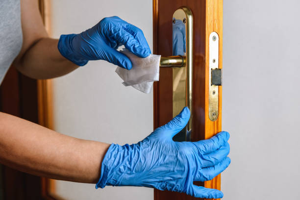 istock Disinfecting door knob from bacteria or viruses 1227611795