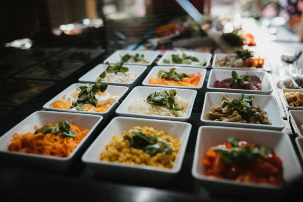istock photo of an open buffet small plates 1227612035