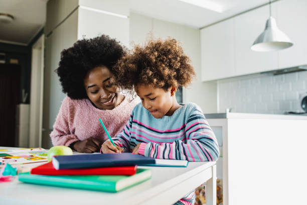 istock Mother home learning with child 1227615125