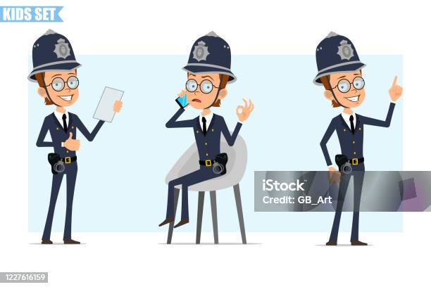 Cartoon British Policeman Boy Character Vector Set Stock Illustration -  Download Image Now - Detective, Humor, Adult - iStock