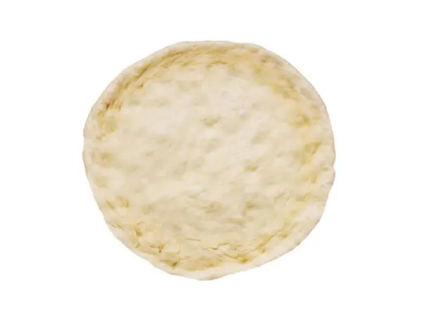 Photo of Pizza dough isolated on white background. Cooking process step by step. Top view.