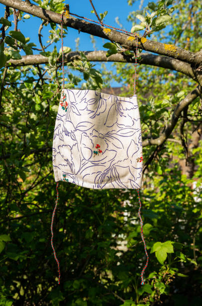 istock Home made variegated face mask, handmade, COVID-19, coronavirus 1227621349