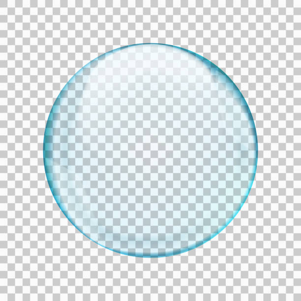 まぶしさと透明度を持つ青い半透明光球 - 露点のイラスト素材／クリップアート素材／マンガ素材／アイコン素材