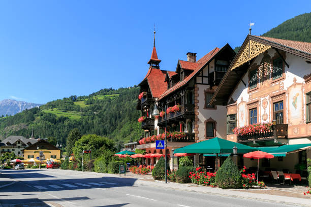 Austrian typical buildings in village