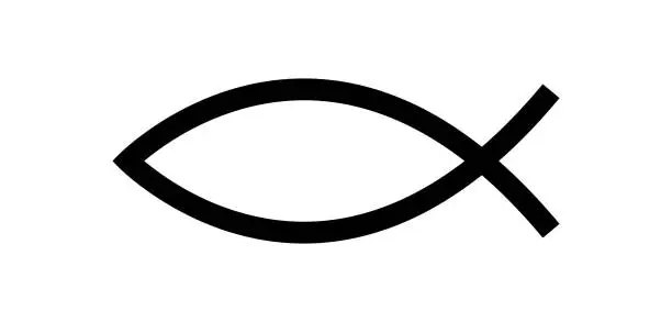 Vector illustration of Jesus fish symbol. Christian symbol