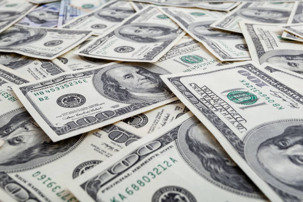 istock Texture US dollars. Background of one hundred dollar bills. 1227632333