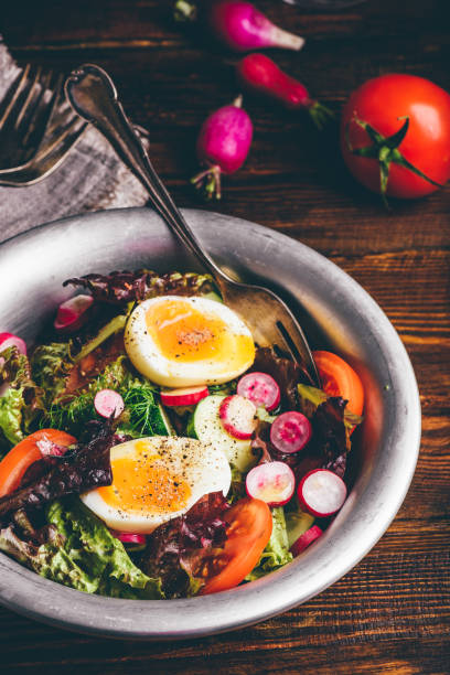 istock Fresh spring salad with homegrown vegetables and boiled eggs 1227636348