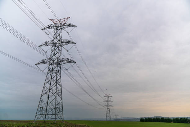 Power Line, Electricity, Fuel and Power Generation, High Voltage Sign, Single Row