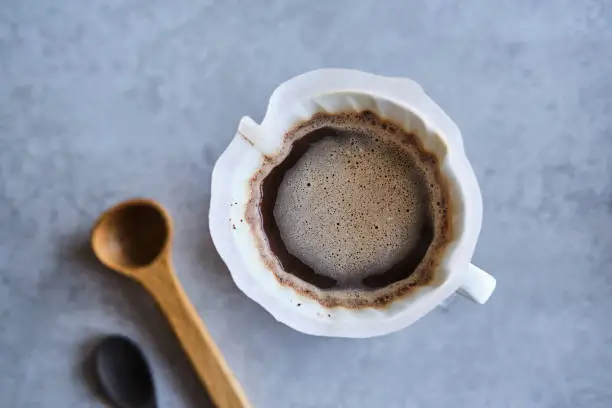 Making pour-over coffee with a hario V60 dripper