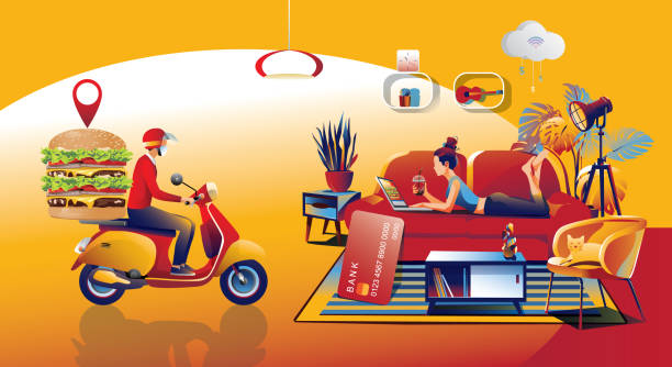 istock Burger, online order, home food delivery concept. 1227645615