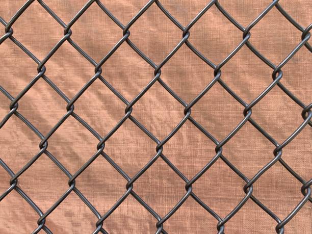 istock Chain Link Fence with Privacy Screen 1227646603