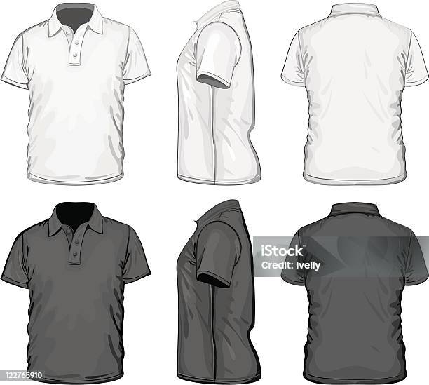 Vetores de Homens Polocamisa Modelo De Design e mais imagens de Camisa Pólo - Camisa Pólo, Botão - Artigo de costura, Camisas