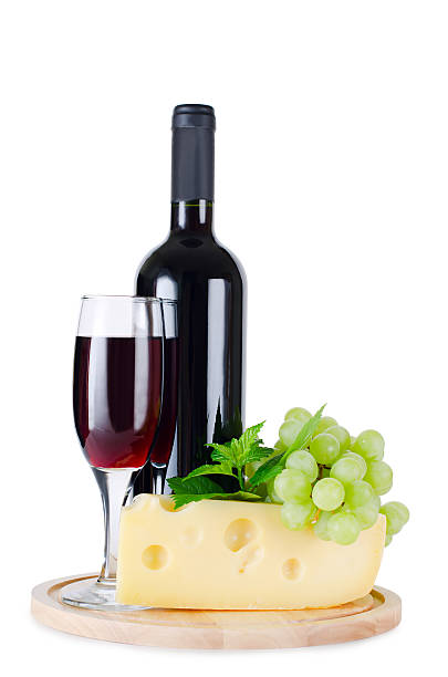 istock Red wine glass isolated on white 122771946