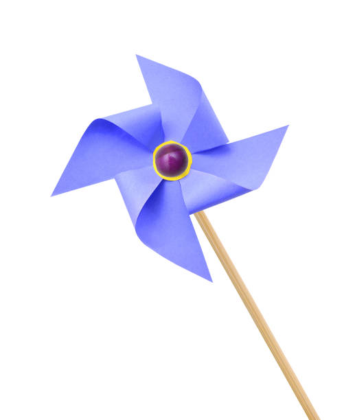 istock Mixed color Pinwheel, toy fan isolated on white 1227794413