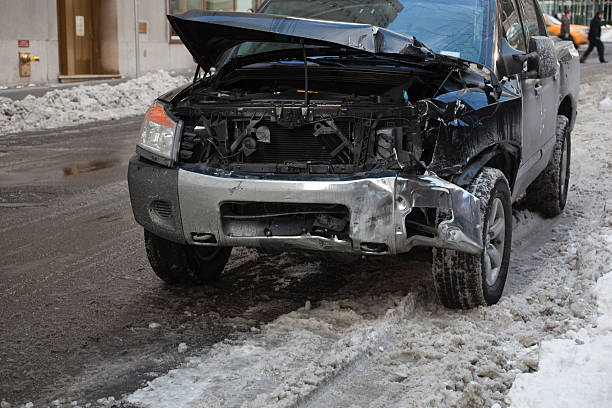 istock Accident caused by the snow 122781866
