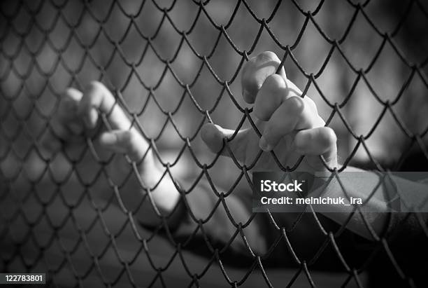 Photo libre de droit de Seul Homme banque d'images et plus d'images libres de droit de Adulte - Adulte, Cage, Cellule de prison