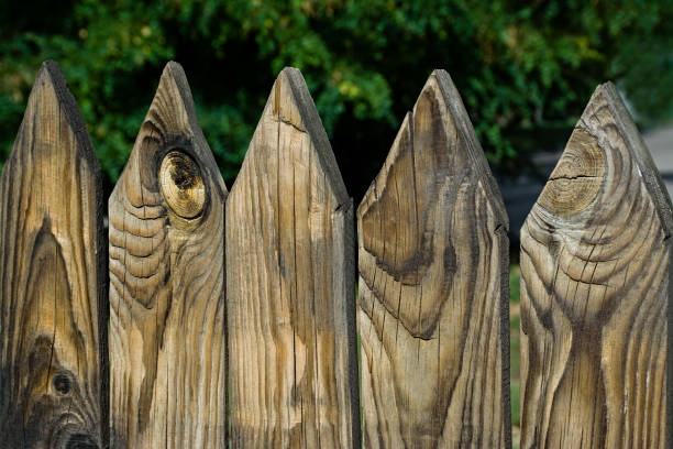 istock Wooden fence. The large plan. 1227840538