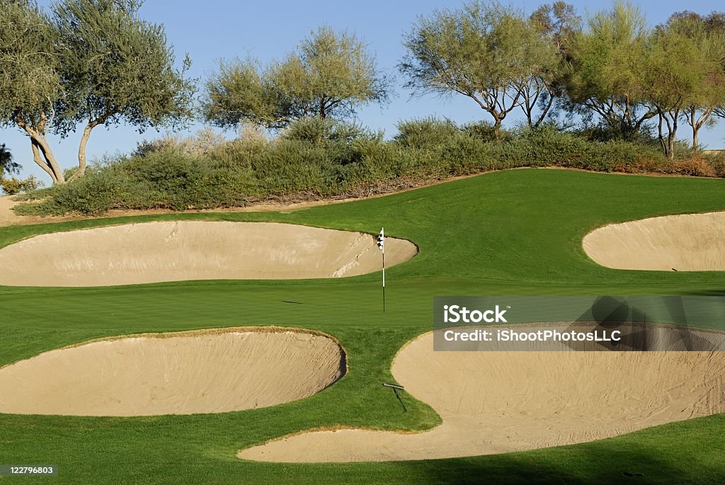 Surrounded by Sand Traps  Golf Stock Photo