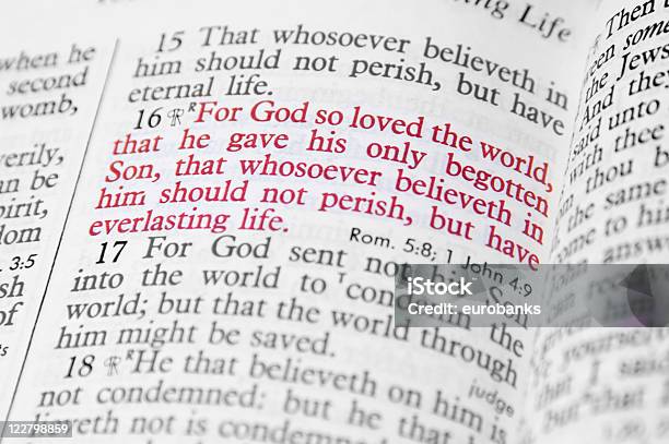Bible Verse John 316 Stock Photo - Download Image Now - Bible, Christianity, Close-up