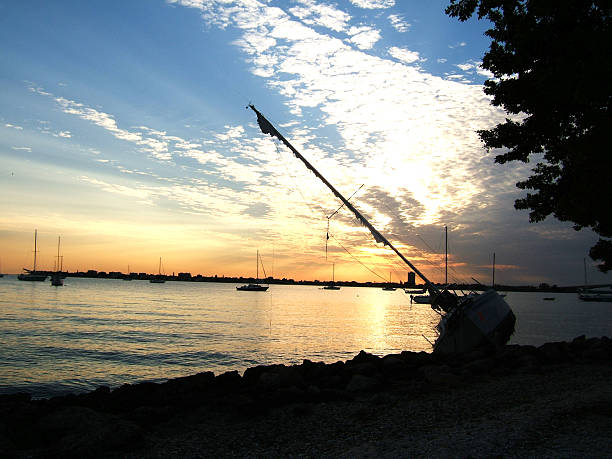 Shipwrecked Sunset stock photo