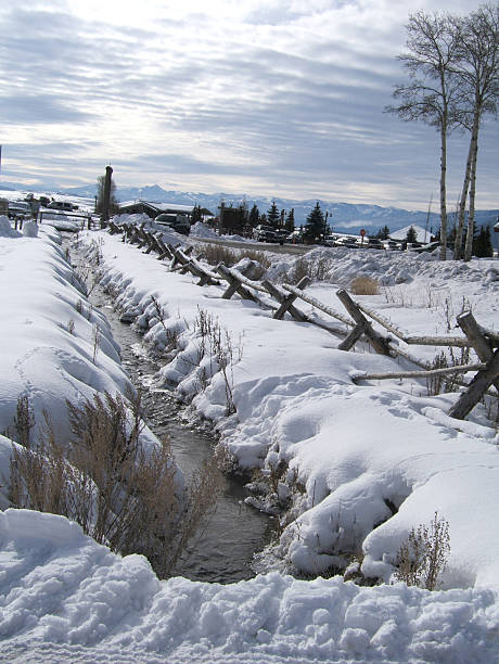 Snowy Stream stock photo