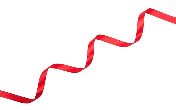 istock Red Christmas ribbon on white background 122813194