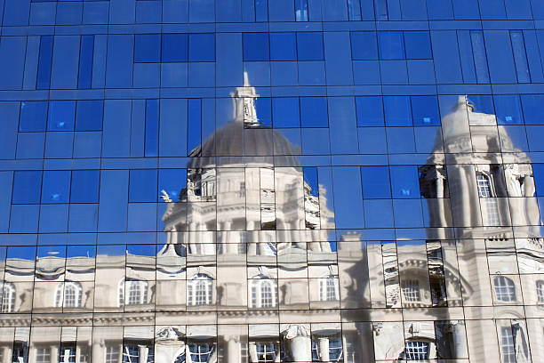 istock Port of Liverpool Building reflected into new construction 122821556