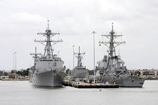 istock Naval Destroyers at Port 122832261