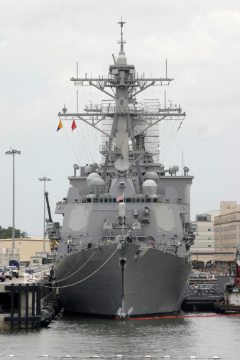 Kanagawa Prefecture, Japan - June 22, 2022:United States Navy USS Charleston (LCS-18), Independence-class littoral combat ship entering Yokosuka Port in Japan.