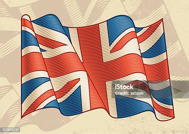 Vintage British Flag Stock Illustration - Download Image Now - British Flag, Engraved Image, Old-fashioned