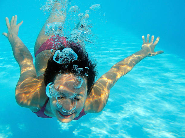 Young Woman Underwater stock photo