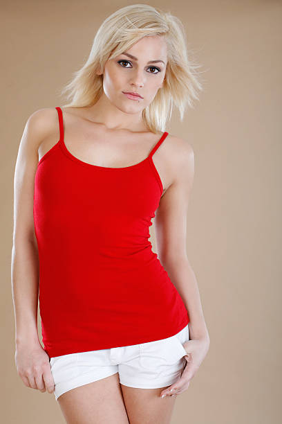 Red tank top with shorts
