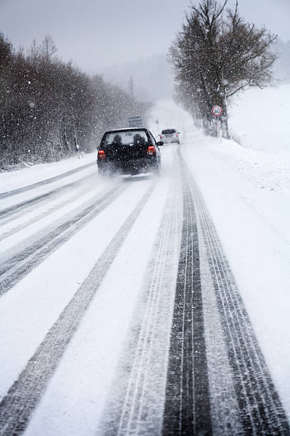 istock Bad road conditions, snow and ice 122911975