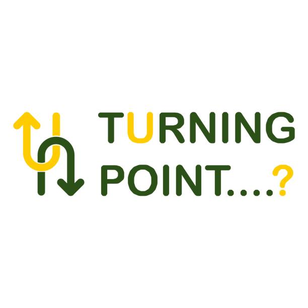 Concept Of A Turning Point Sign And Text Design Stock Illustration