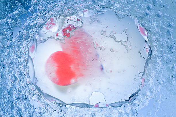 Valentine heart in ice stock photo