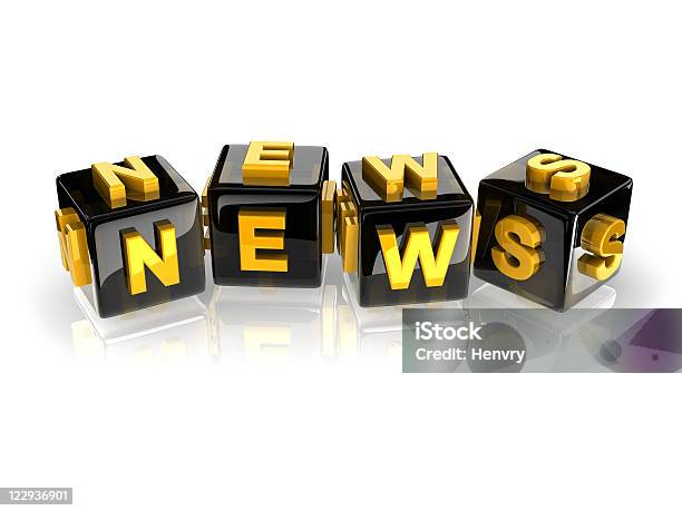 3d Text News Stock Photo - Download Image Now - Block Shape, Box - Container, Color Image