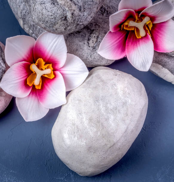 istock Spa composition with stones, flowers and a burning candle 1229380199