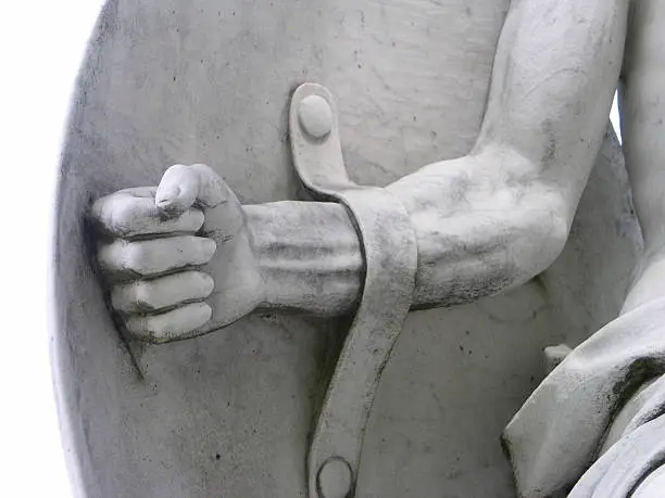 Photo of Warrior Strong Arm and Shield Statue Detail