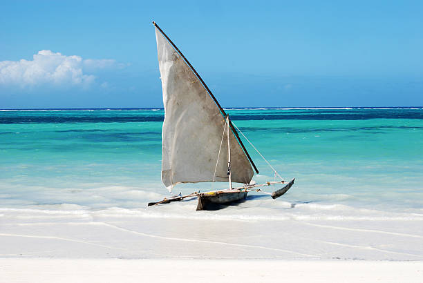 istock Sailing boat in paradise 122954808