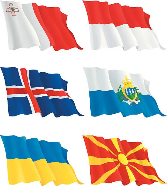 Vector illustration of Flags's set of Europe countries (6)