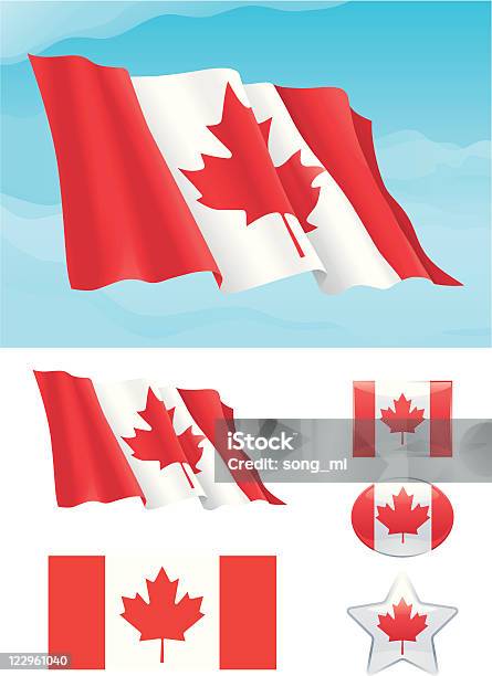 Set Of Canadian Flag Stock Illustration - Download Image Now - Canada, Backgrounds, Badge