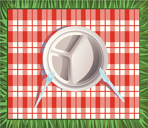 Picnic plate  paper plate stock illustrations