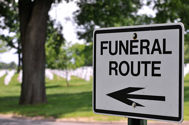 istock Sign for Funeral Route 122970240