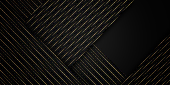 Gold abstract lines on black background